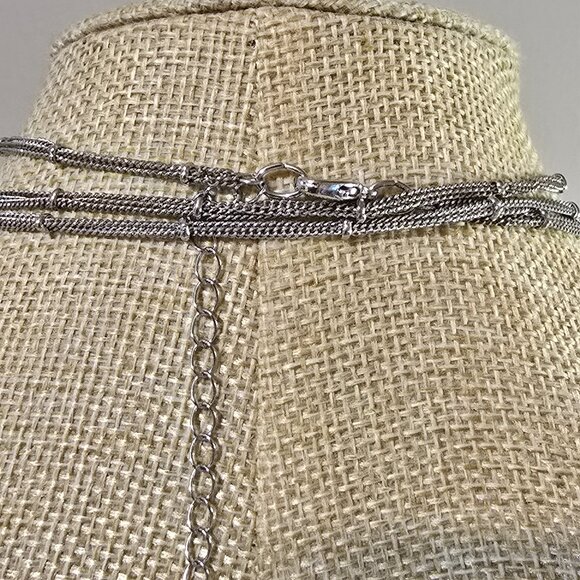 Hematite Tassel and Silver Tone Wrap Necklace - Picture 3 of 3